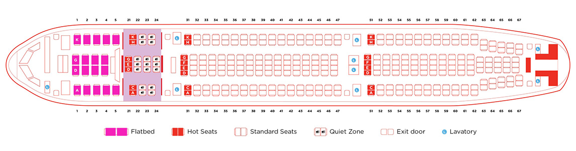 AirAsia Airbus A330 TypeB Seat Map 