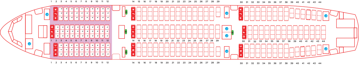 AirAsia Airbus A330 TypeD Seat Map 